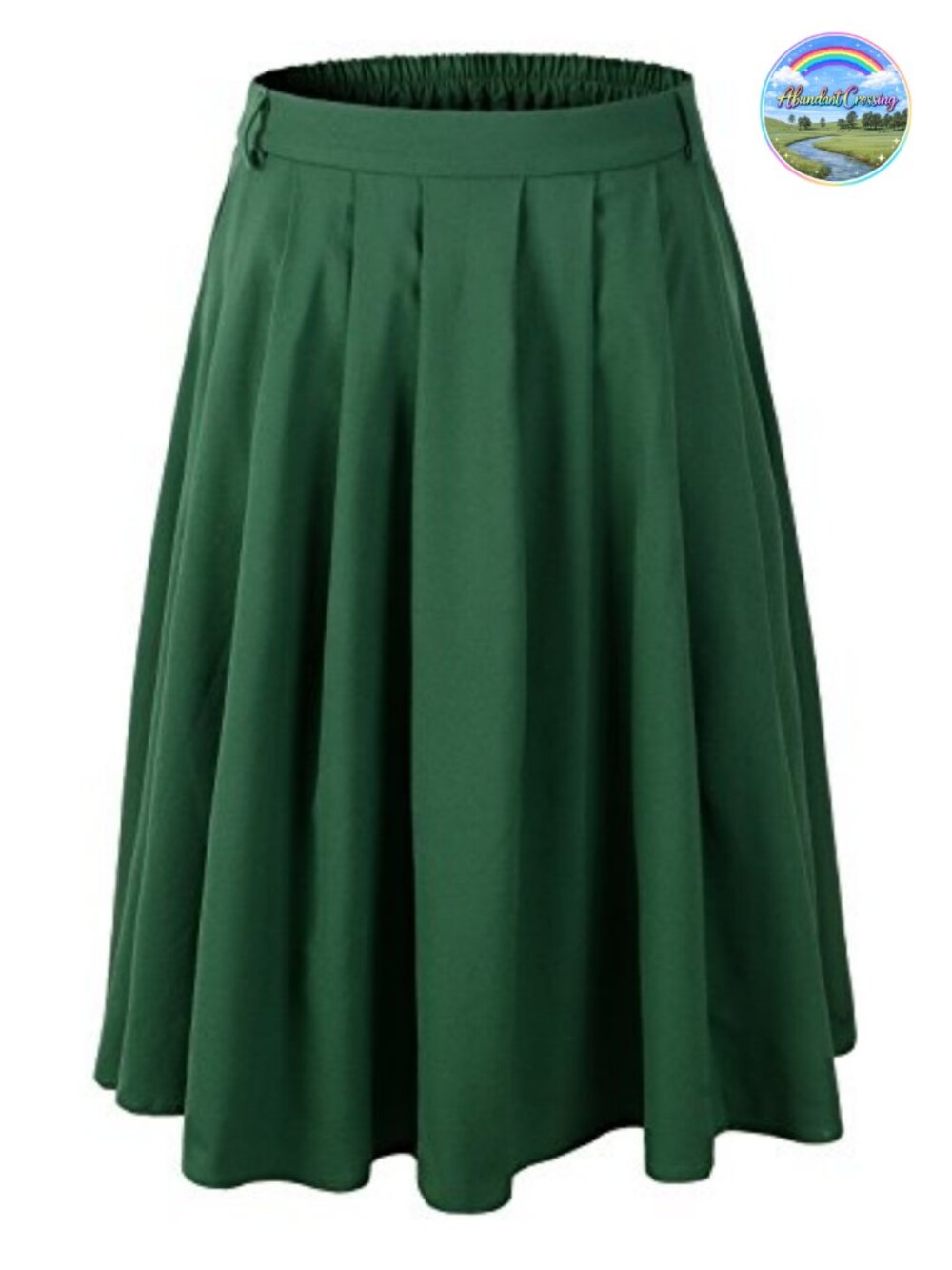 A-Line Pleated Flared Knee Length Skirt 1950s Vintage Rockabilly Swing